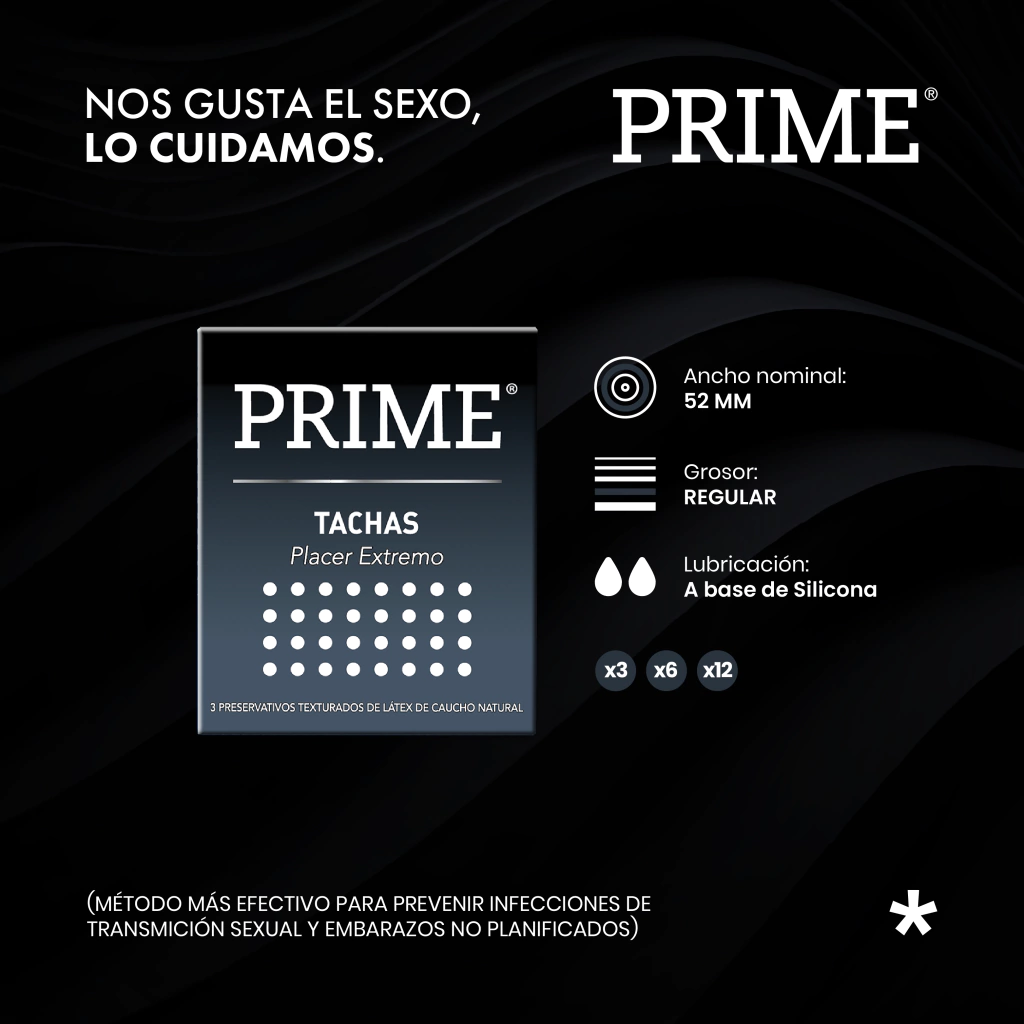 Preservativos Prime TACHAS - Caja x3