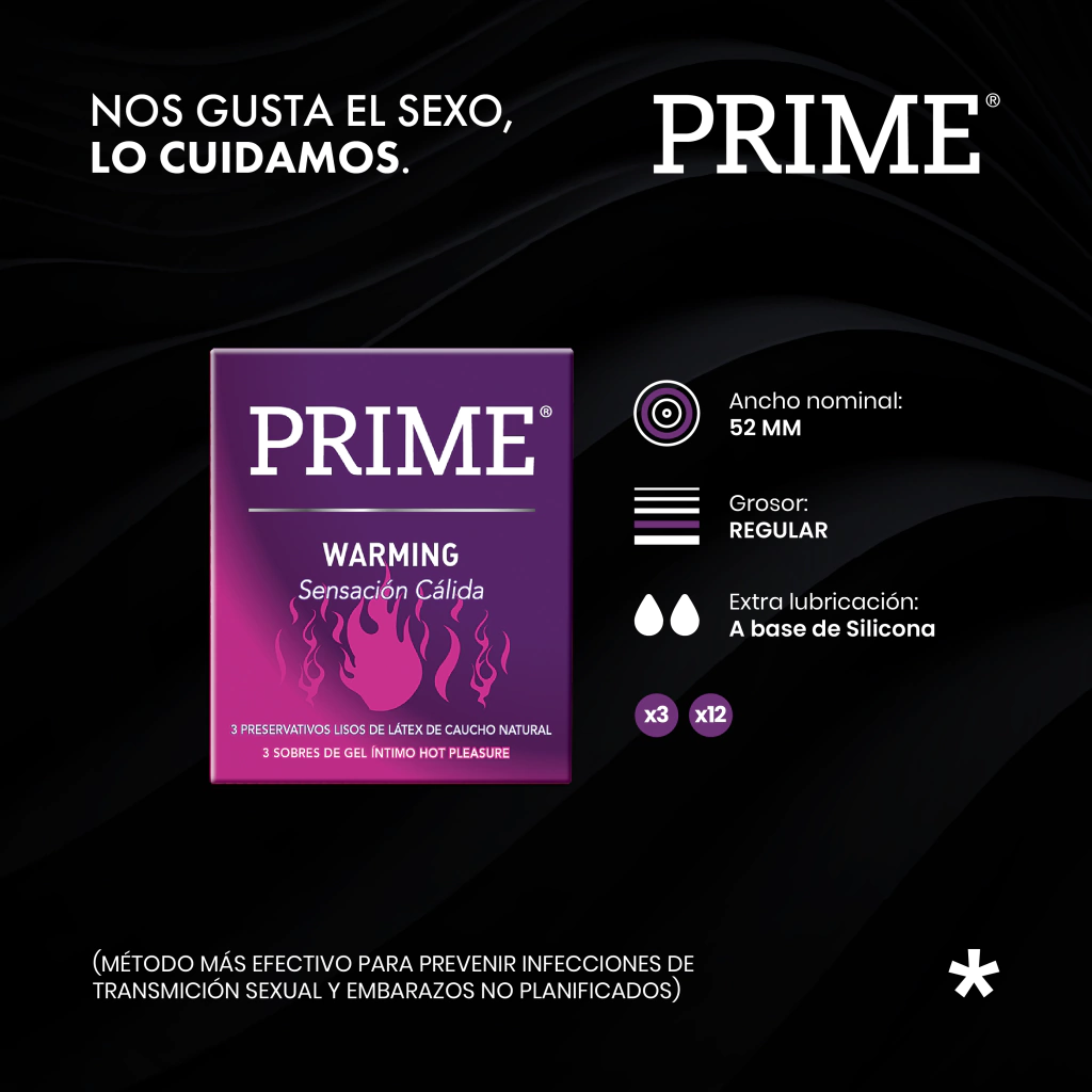 Preservativos Prime WARMING - Caja x3
