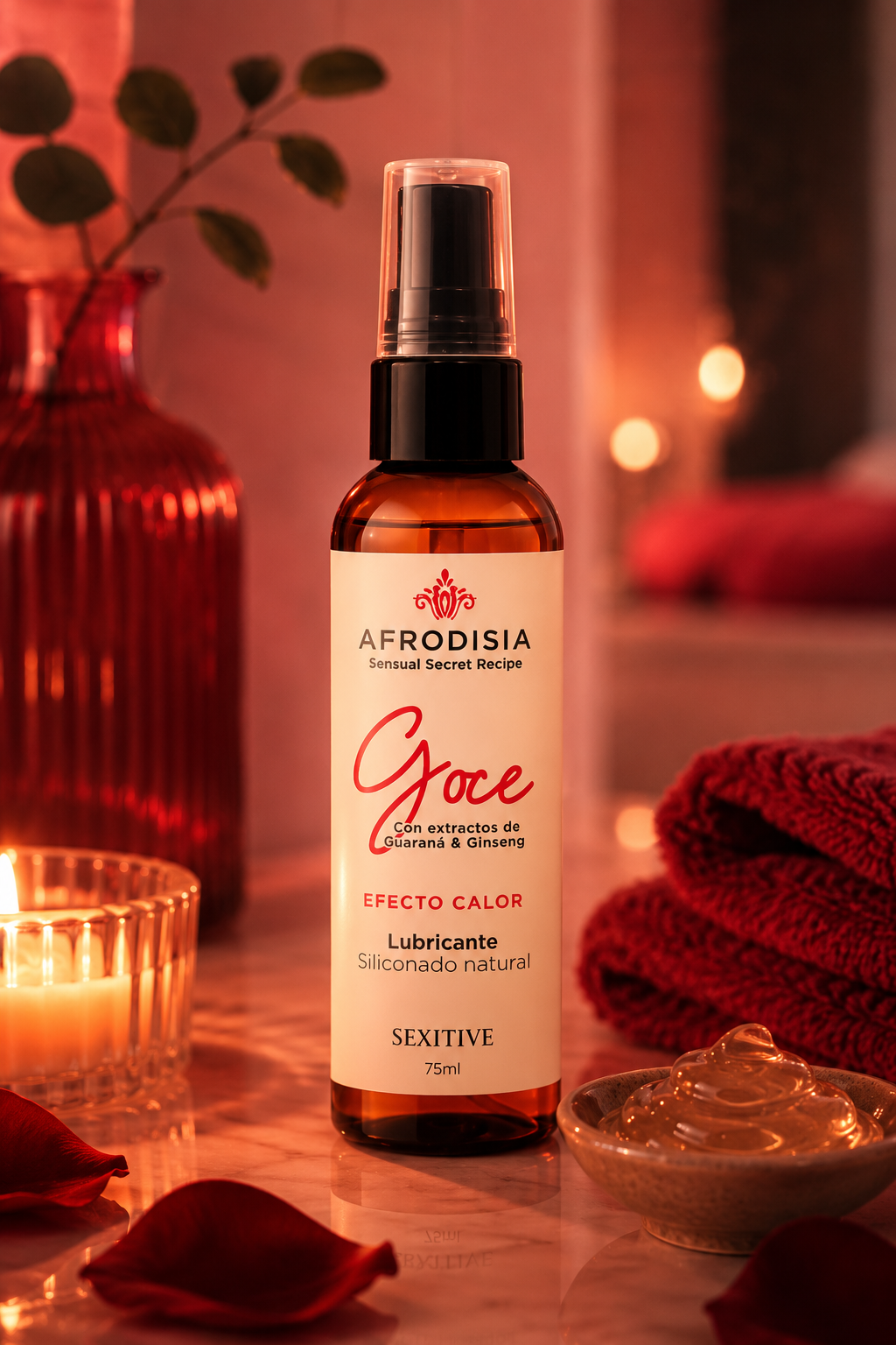 Afrodisia Goce - Lubricante Siliconado Natural efecto calor 75ml