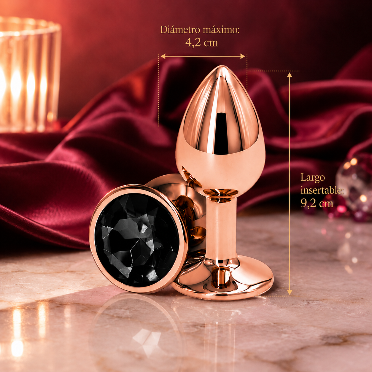 Plug metalico Gold Rose L - Base Redonda