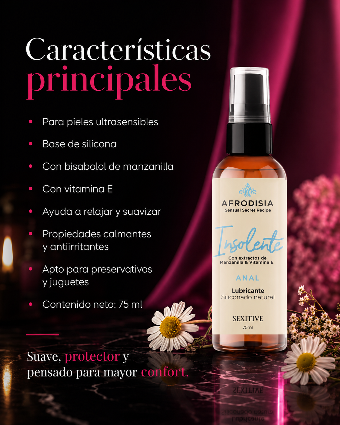 Afrodisia Insolente - Lubricante Siliconado Natural Anal 75ml