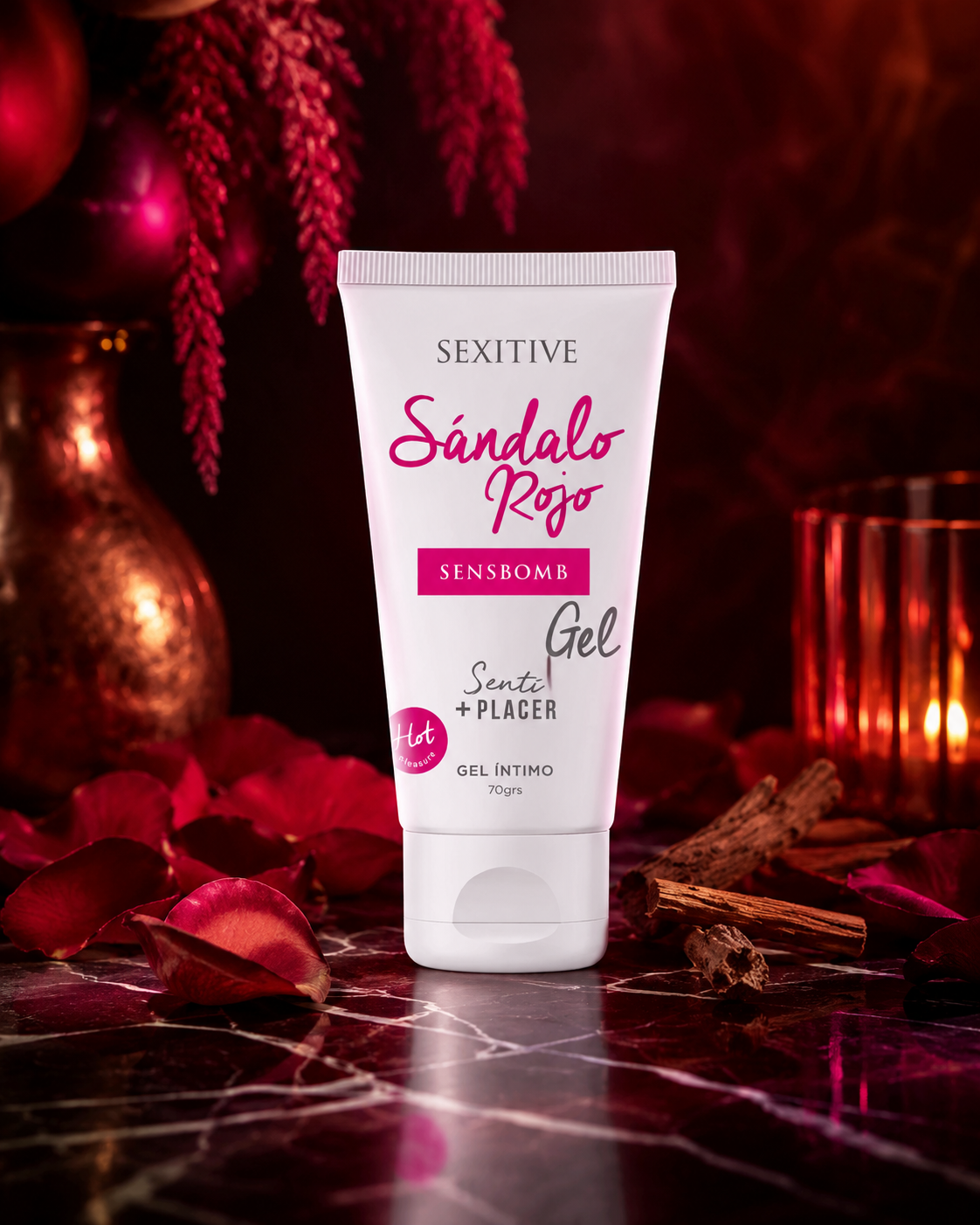 Gel Intimo Sens Bomb Sándalo Rojo - Base acuosa