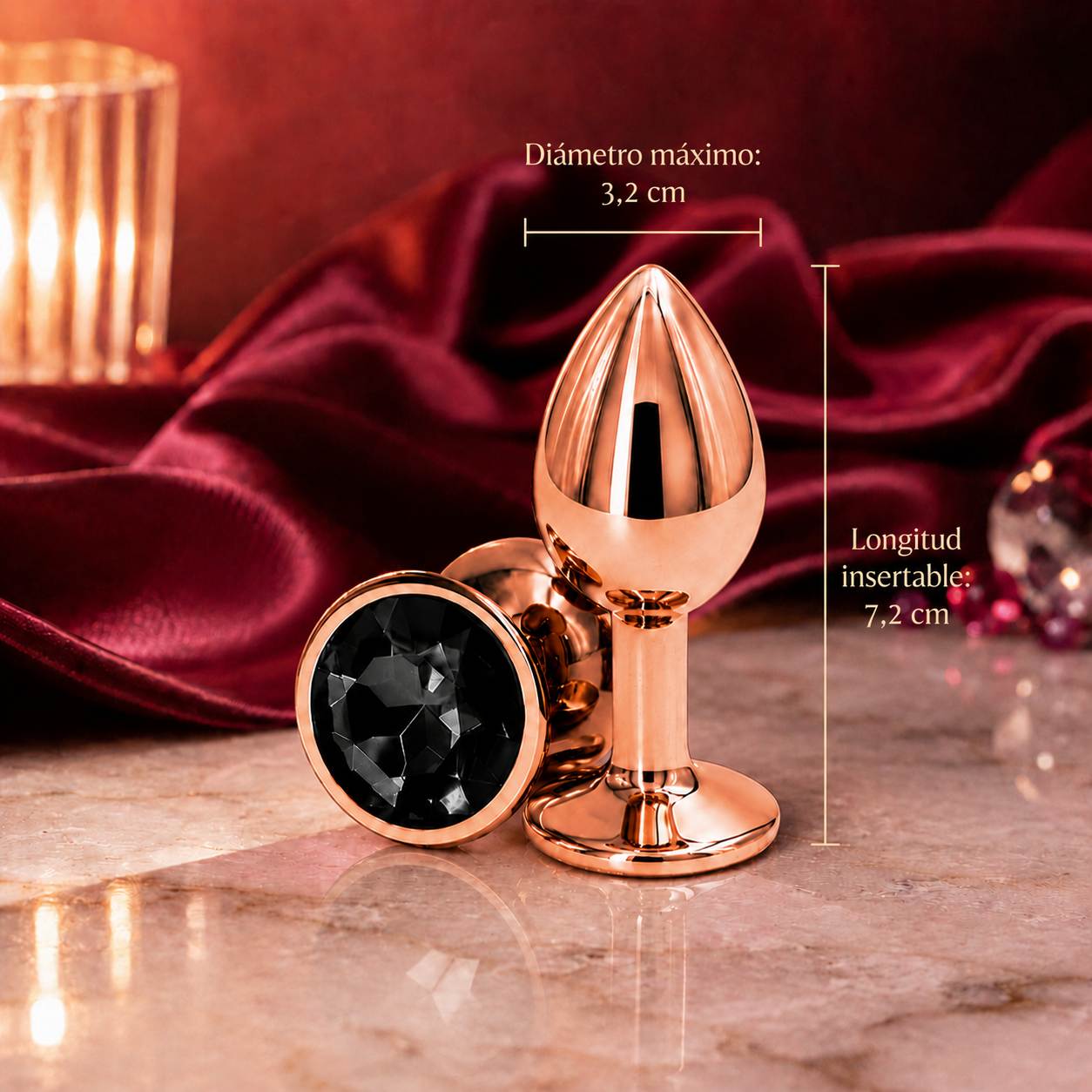 Plug metalico Gold Rose S - Base Redonda