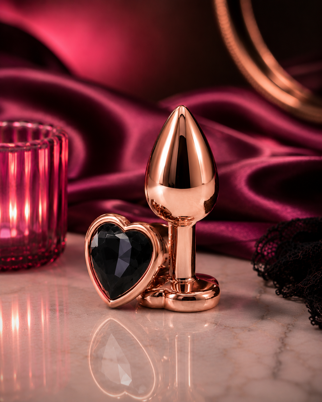 Plug metalico Gold Rose M - Base corazon