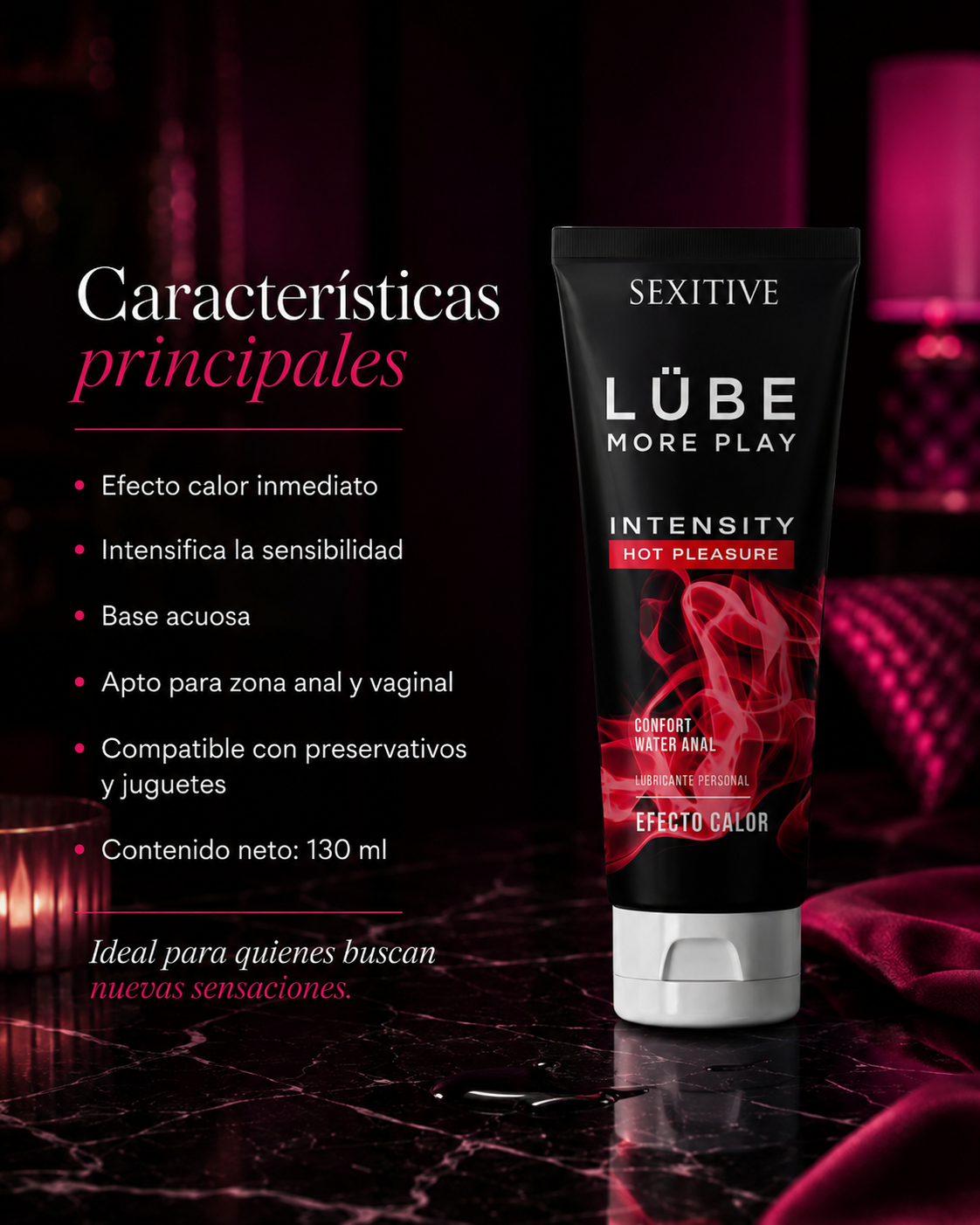 Lube anal efecto calor - Base acuosa