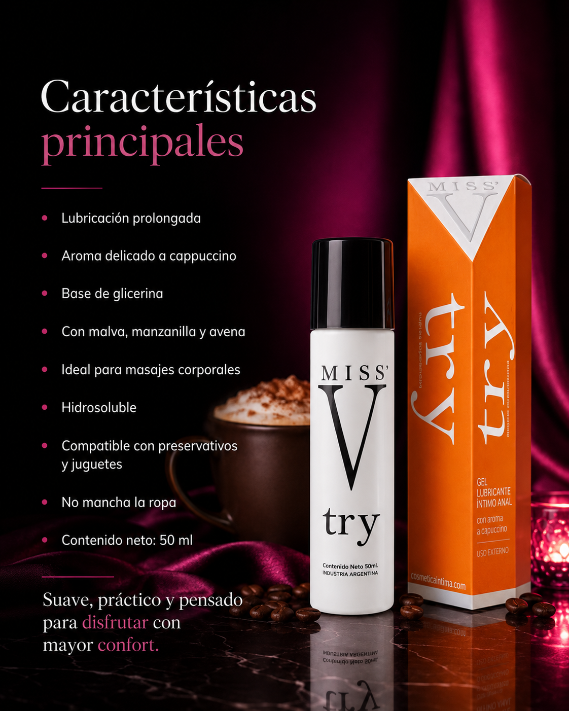 Miss V Try Anal Leve aroma a Capuccino - Base de Glicerina