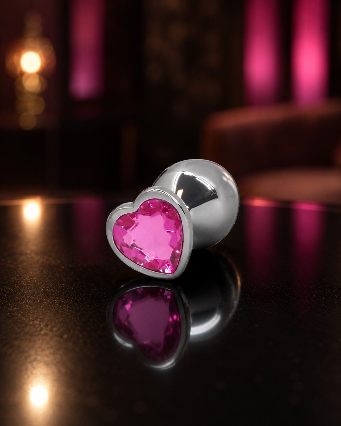 Plug metalico base corazon M