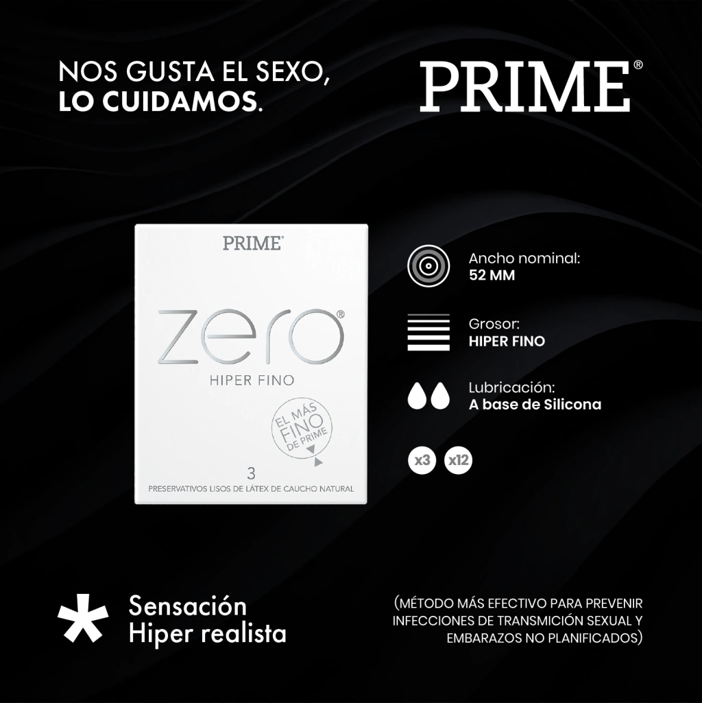 Preservativos Prime ZERO - Caja x3