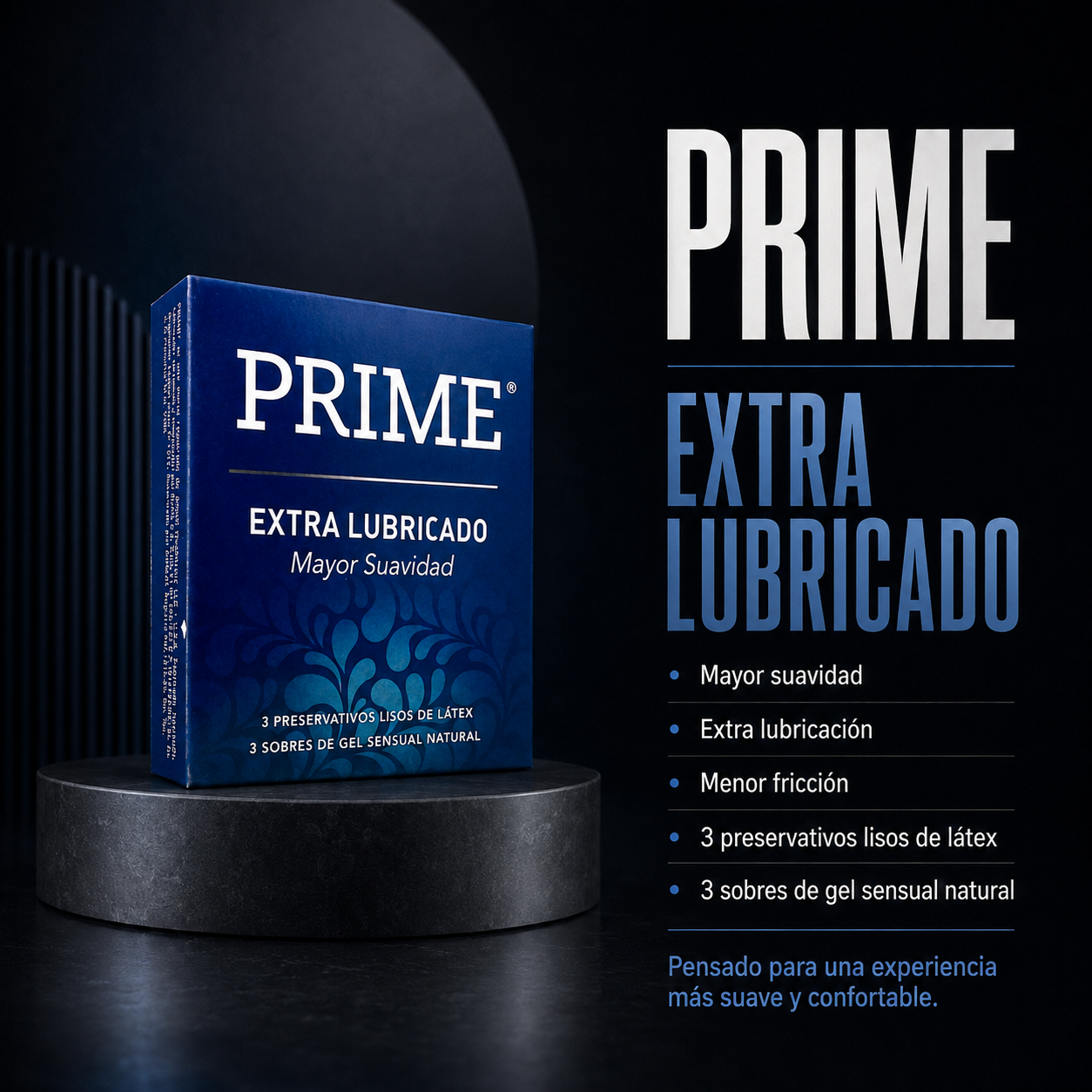 Preservativos Prime Extra Lubricado - Caja x3