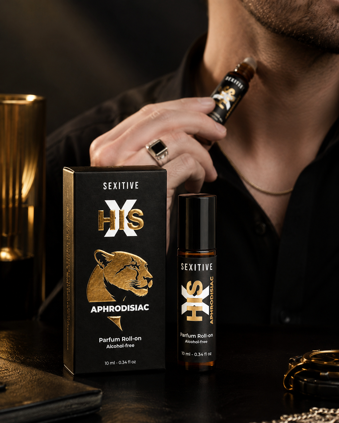 Perfume HIS X APHRODISIAC - Aceite concentrado Roll On para zona Intima