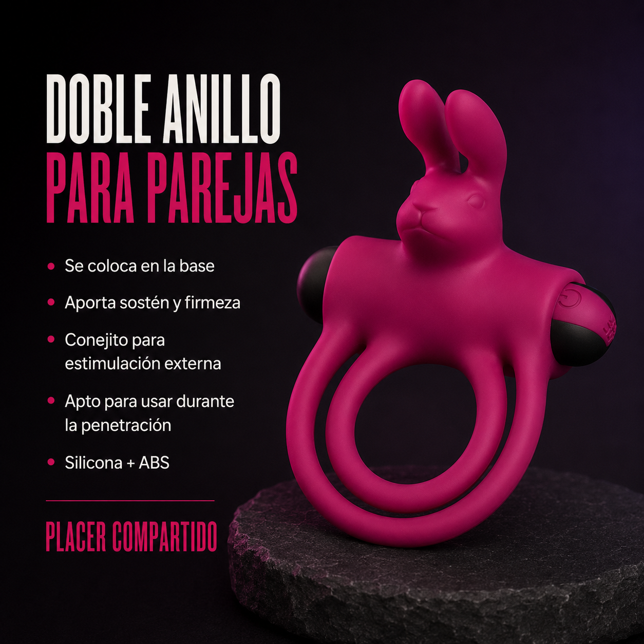 Passion Play Anillo Vibrador Doble - USB