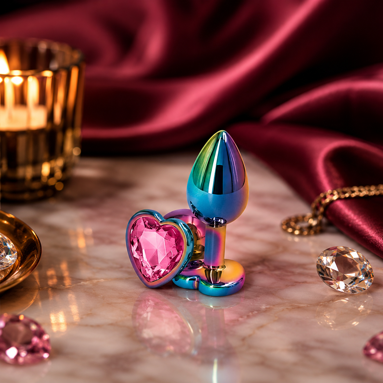 Plug metalico Rainbow Small - Base Corazon
