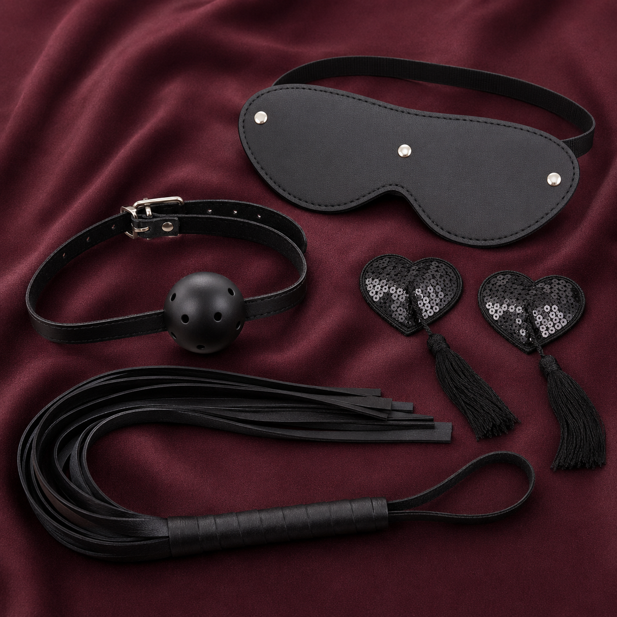 Kit Fetiche de 4 Piezas – Tu Pasaporte al Juego y la Sumisión Elegante
