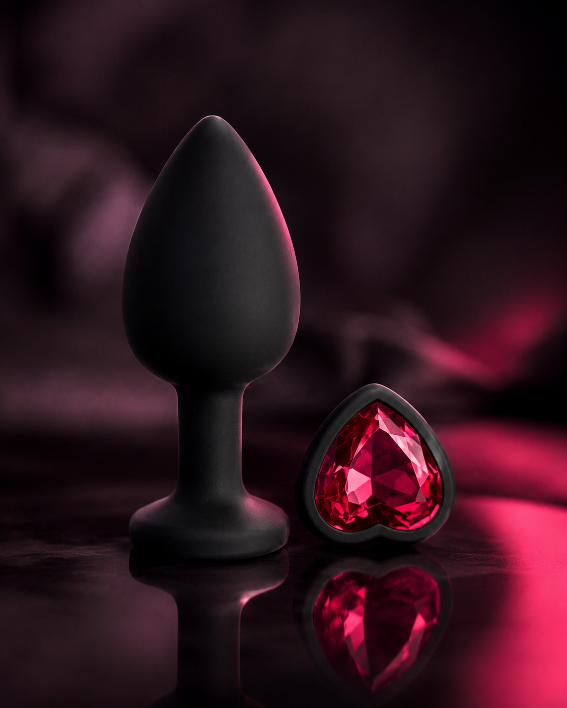 Plug de silicona S - Strass corazón