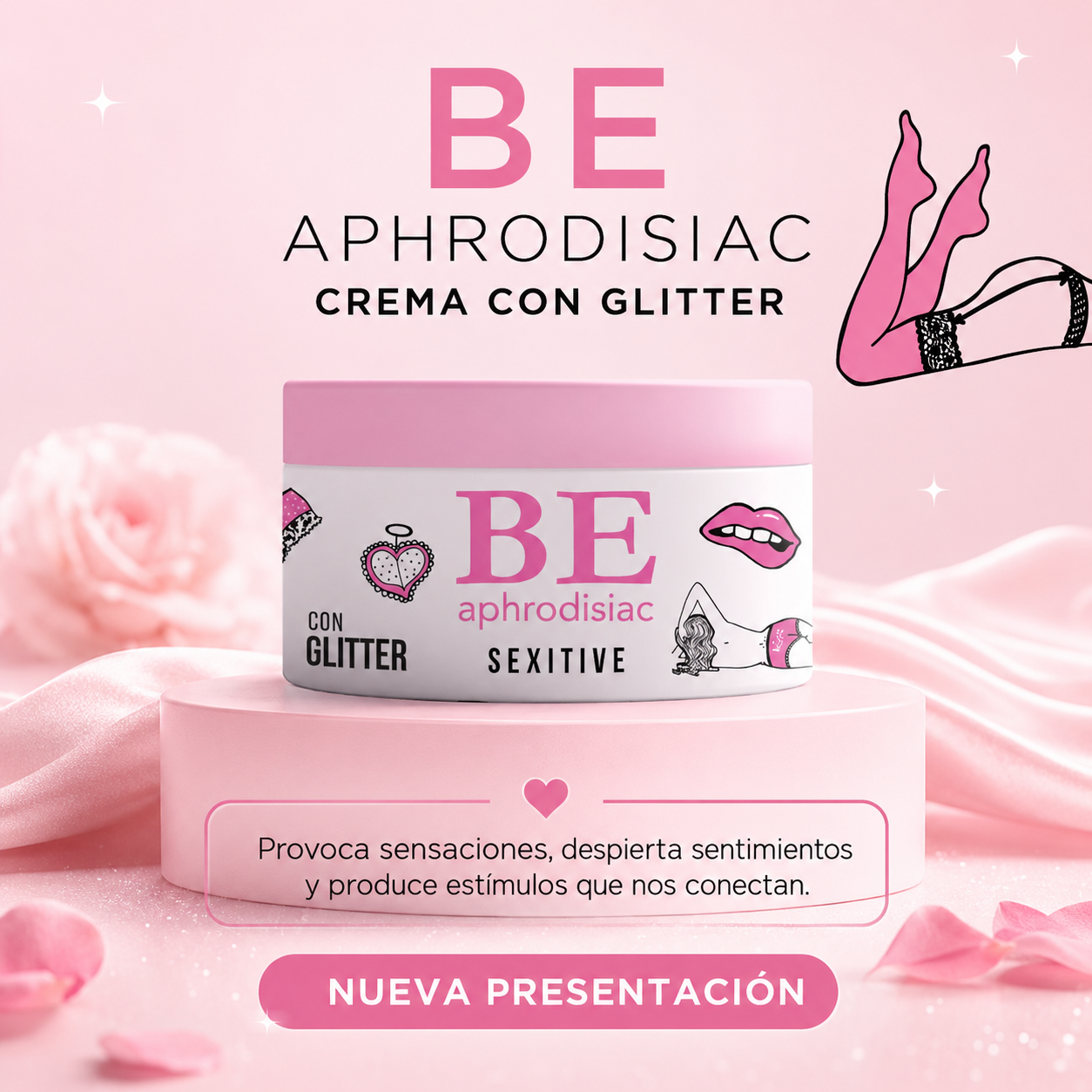 Crema Perfumada Be Aphrodisiac! Con Glitter