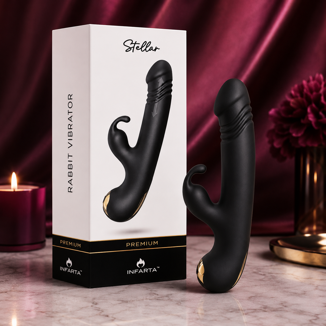Stellar Rabbit Vibrator con movimiento de penetración - USB
