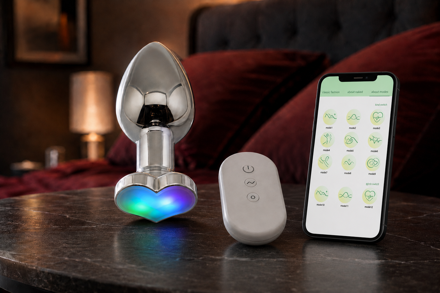 Plug anal con luz - Talle M - Control inalámbrico y APP