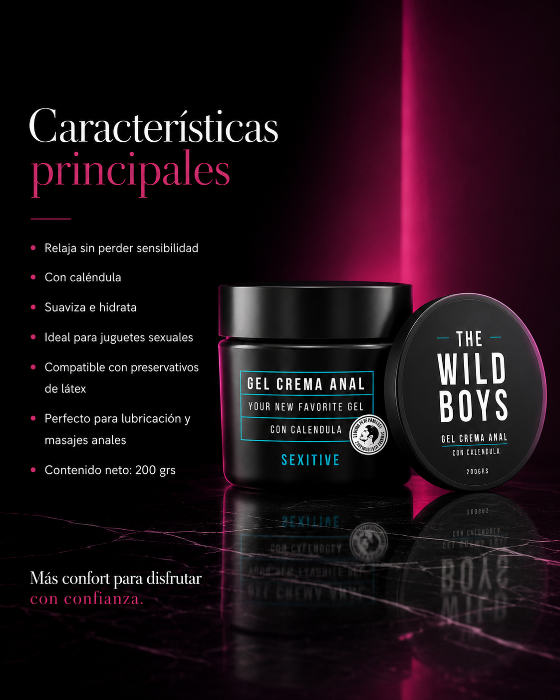 Gel crema anal The Wild Boys con calendula