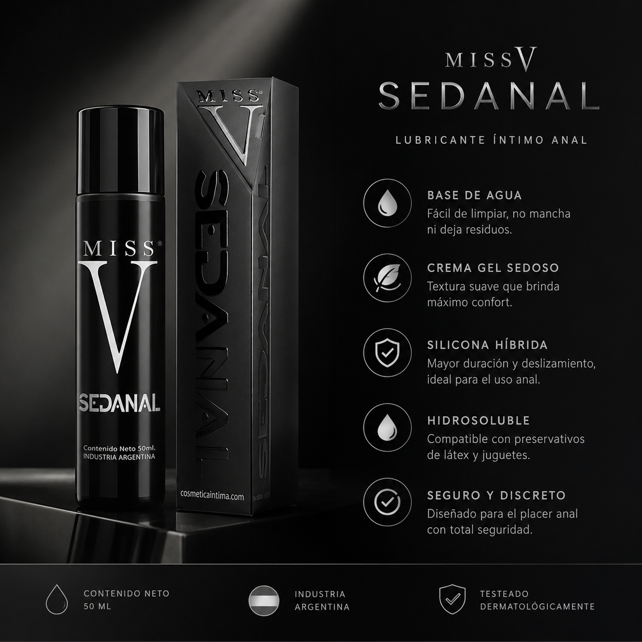 Miss V SEDANAL – Lubricante Íntimo Anal Premium 50 ml