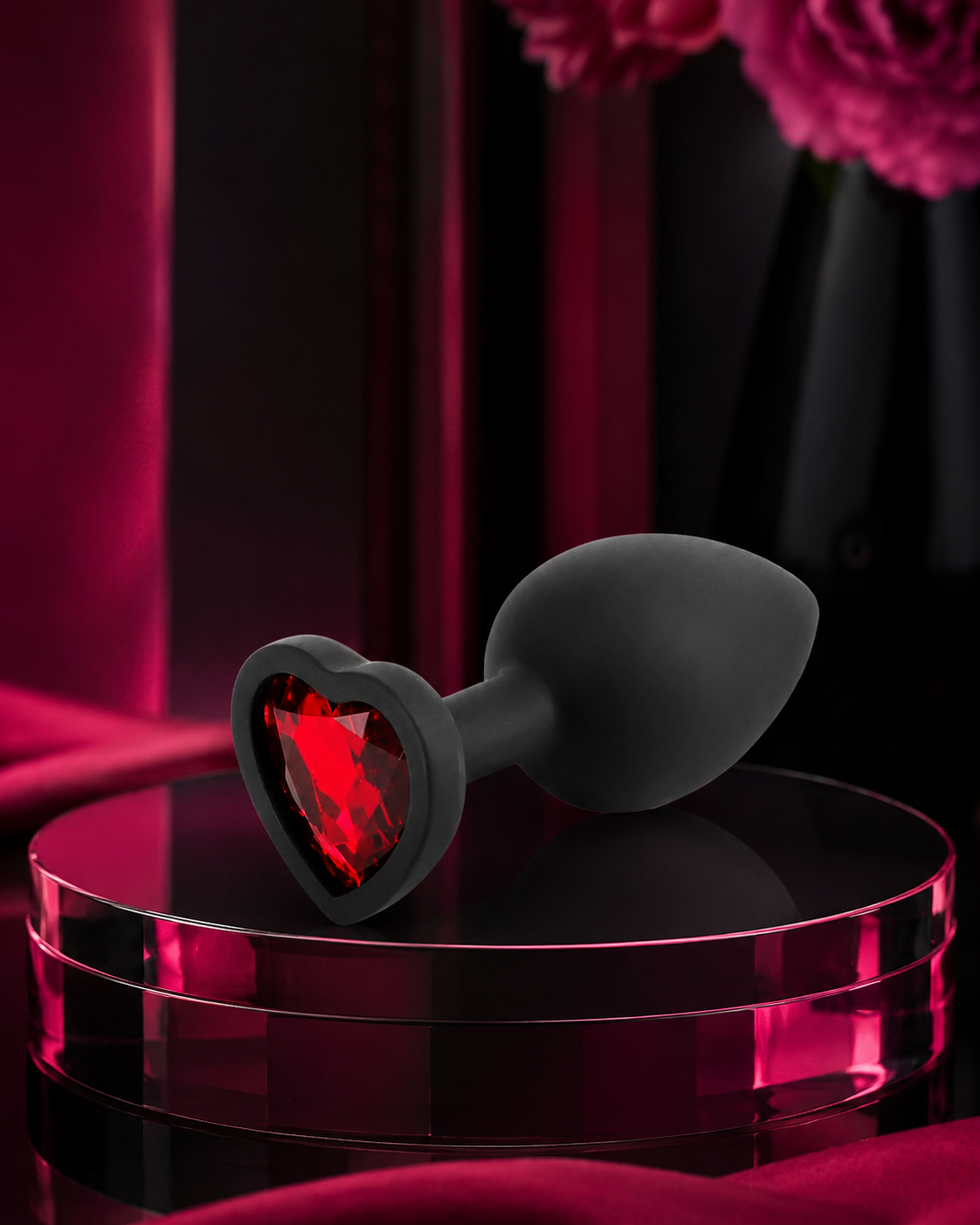Plug de silicona L - Strass corazón