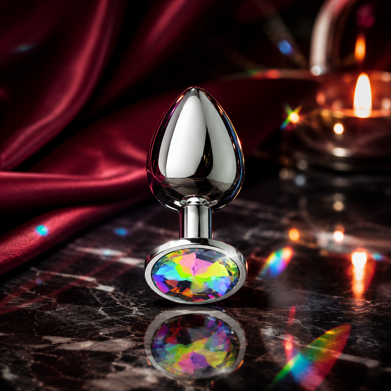 Plug metalico Rainbow Prism Gem S - Base Redonda