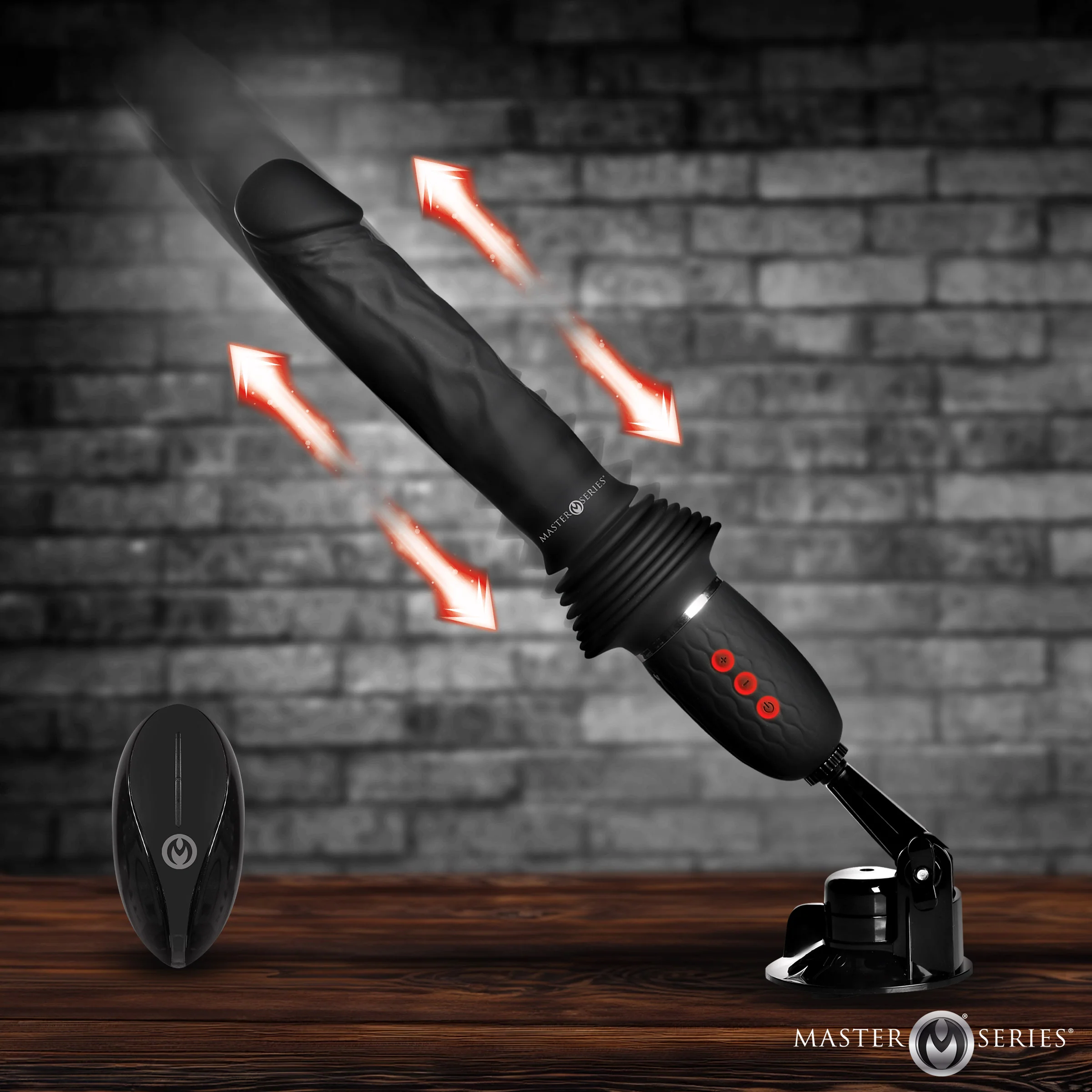 Dildo vibrador y de empuje de silicona Ultimate Power Pounder con control remoto