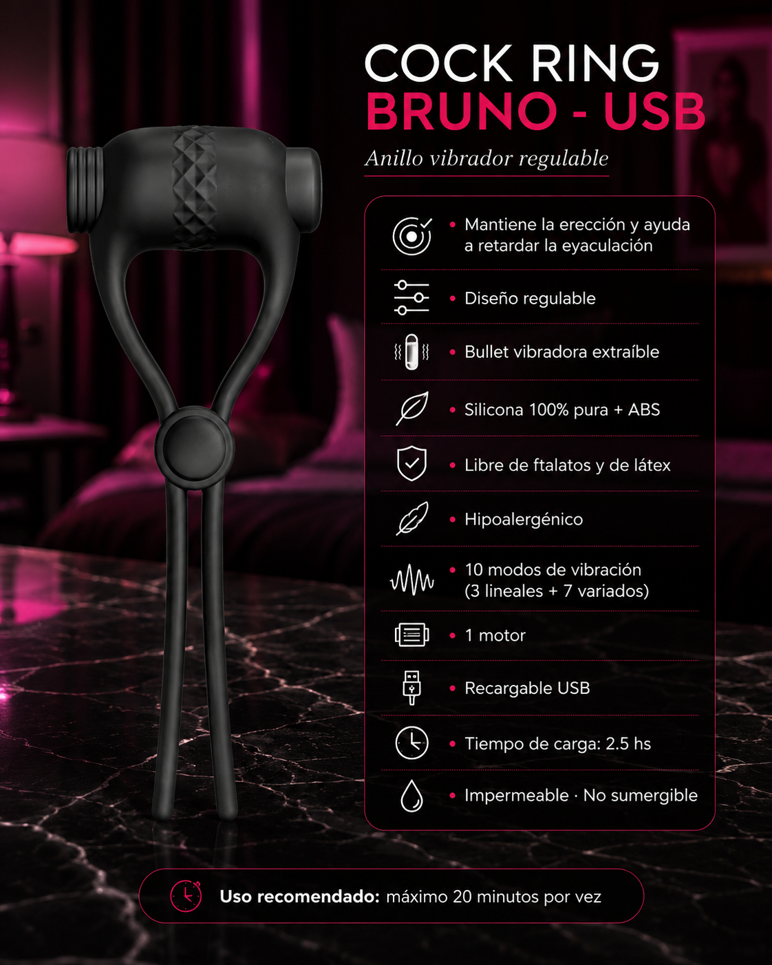 Cock Ring Bruno - USB