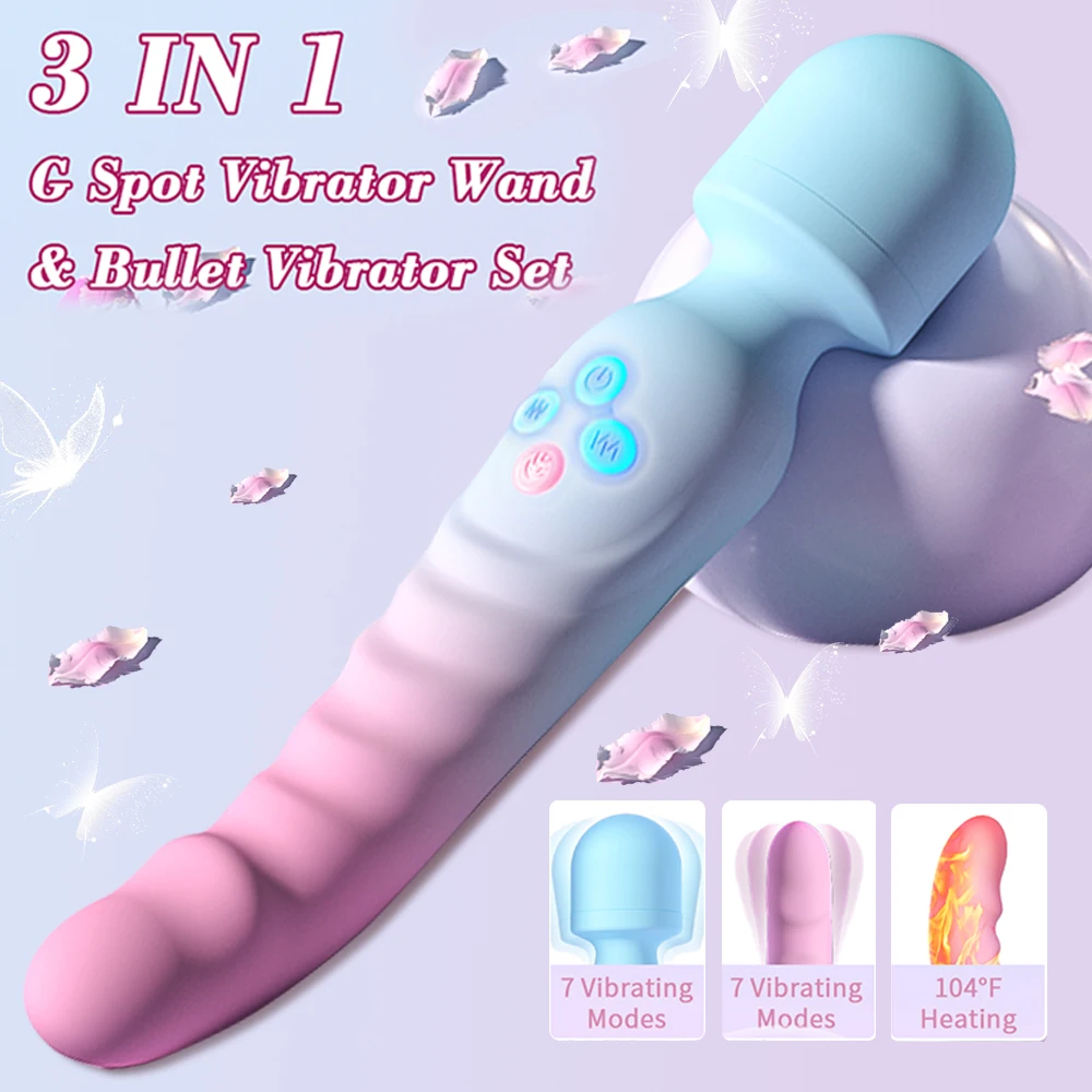 Vibrador Wand 3 en 1 con Calor – Masaje Corporal y Punto G - USB