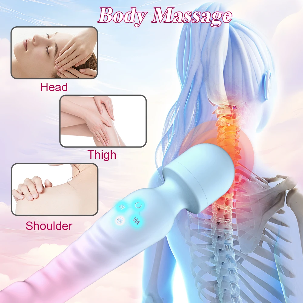 Vibrador Wand 3 en 1 con Calor – Masaje Corporal y Punto G - USB