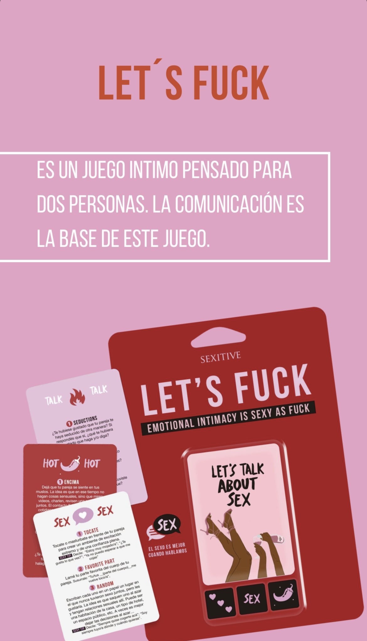 Let’s Fuck, juego de cartas + dados