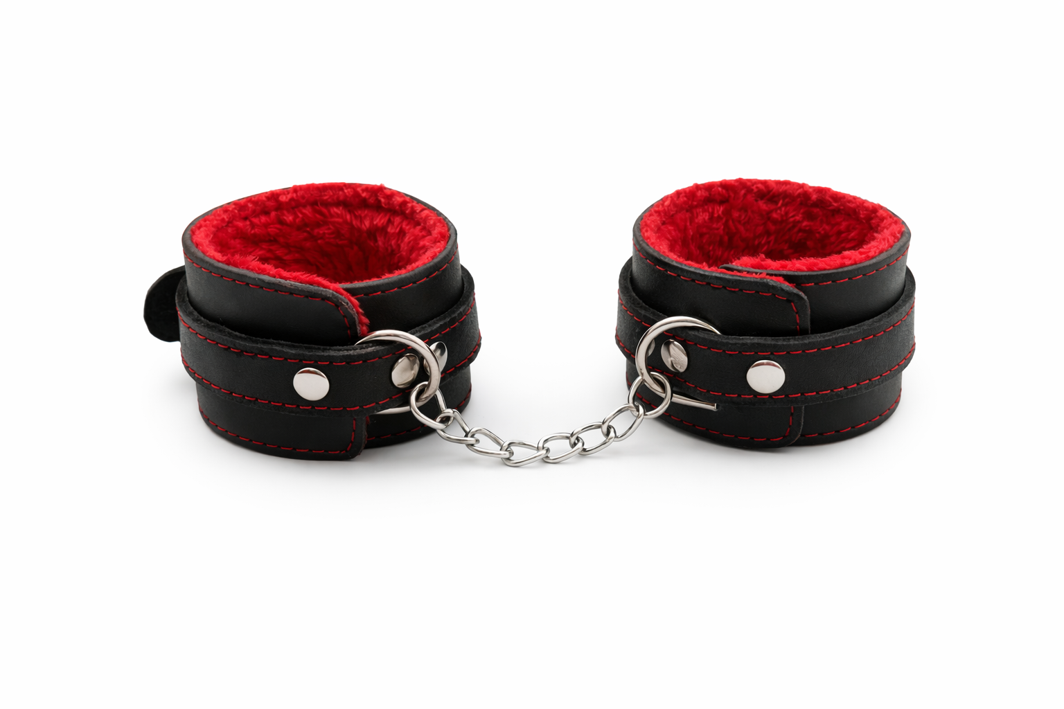 Esposas de ecocuero y peluche con cadena