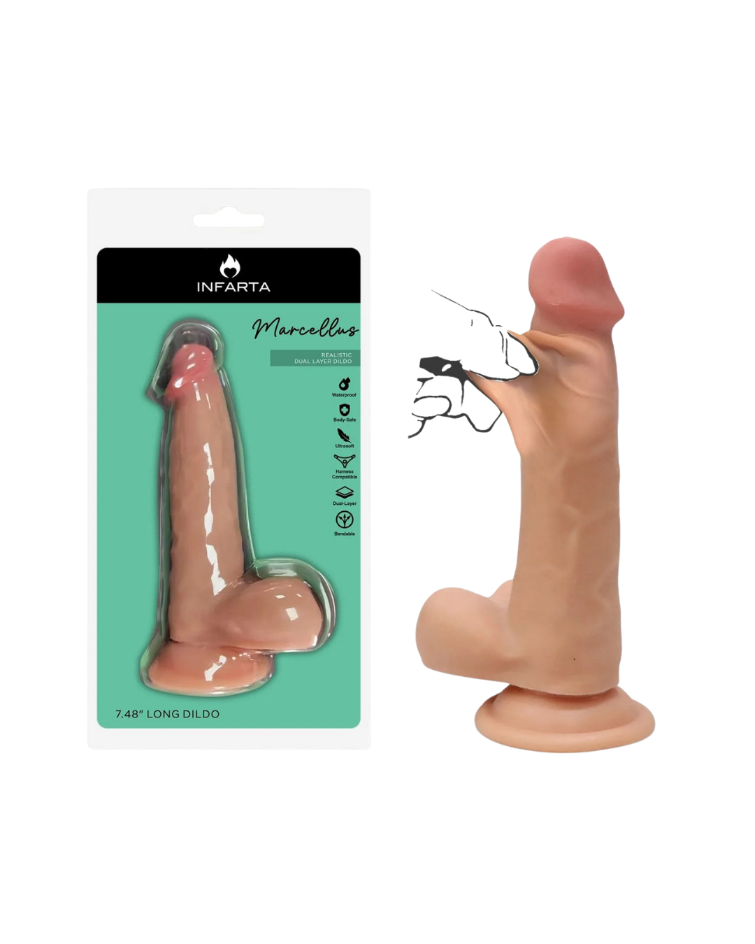 Dildo Pellizcable Marcellus 14,5cm x 3.6cm