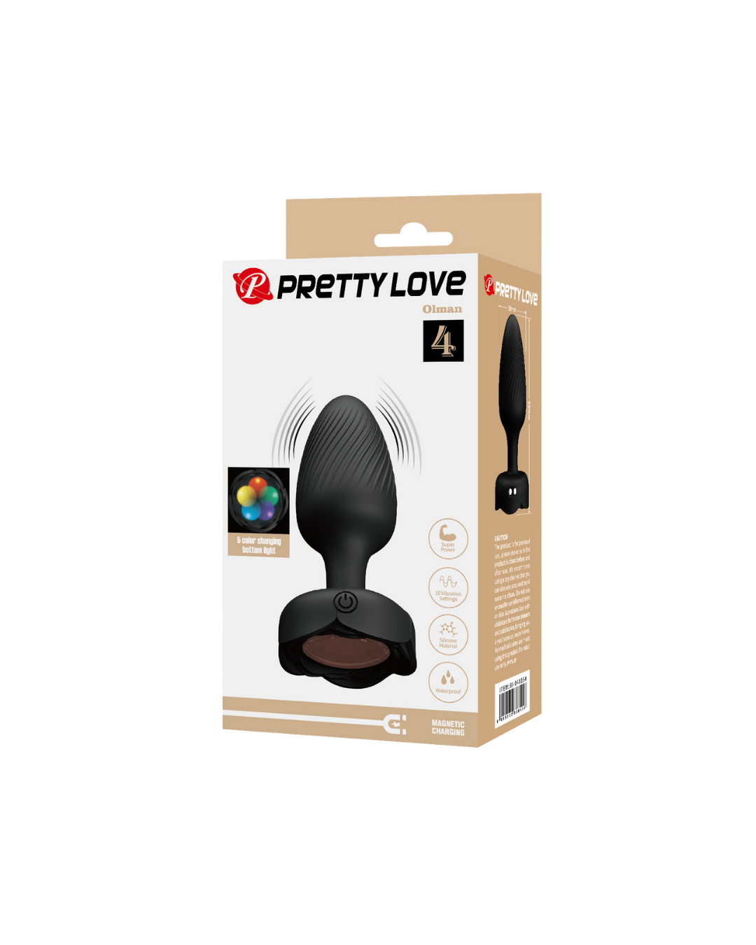 Plug anal vibrador Pretty Love Olman - Con luz Carga USB