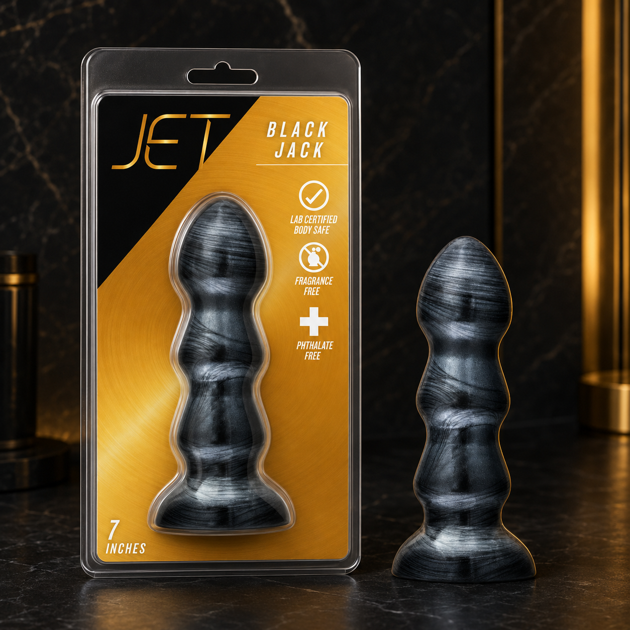 Jet Black Jack Plug Anal Carbon Metallic – 7 pulgadas