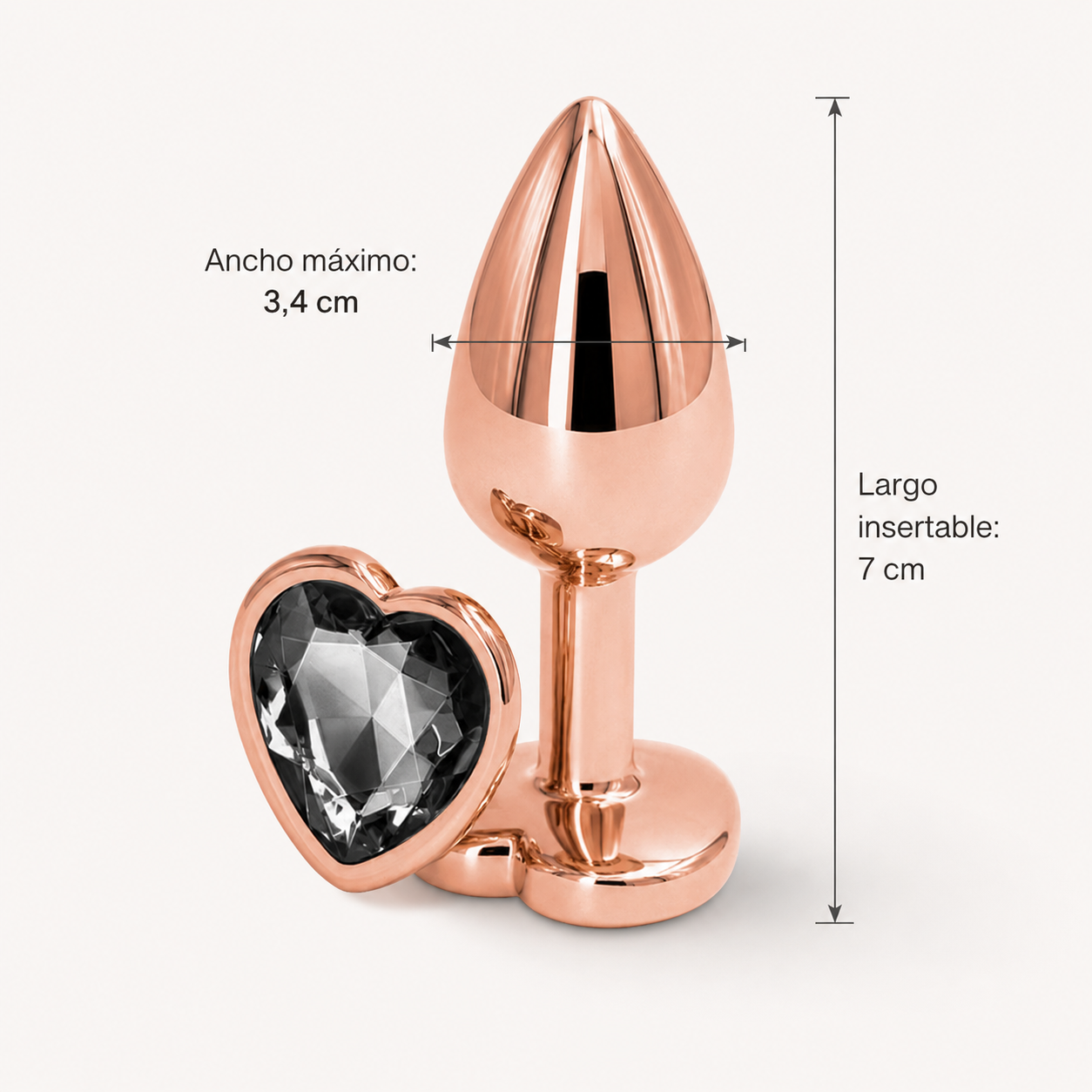 Plug metalico Gold Rose M - Base corazon