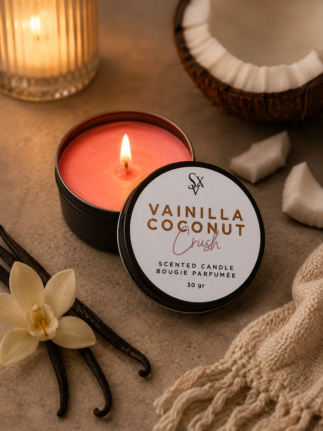 Massage Candle Vainilla Coconut 30gs