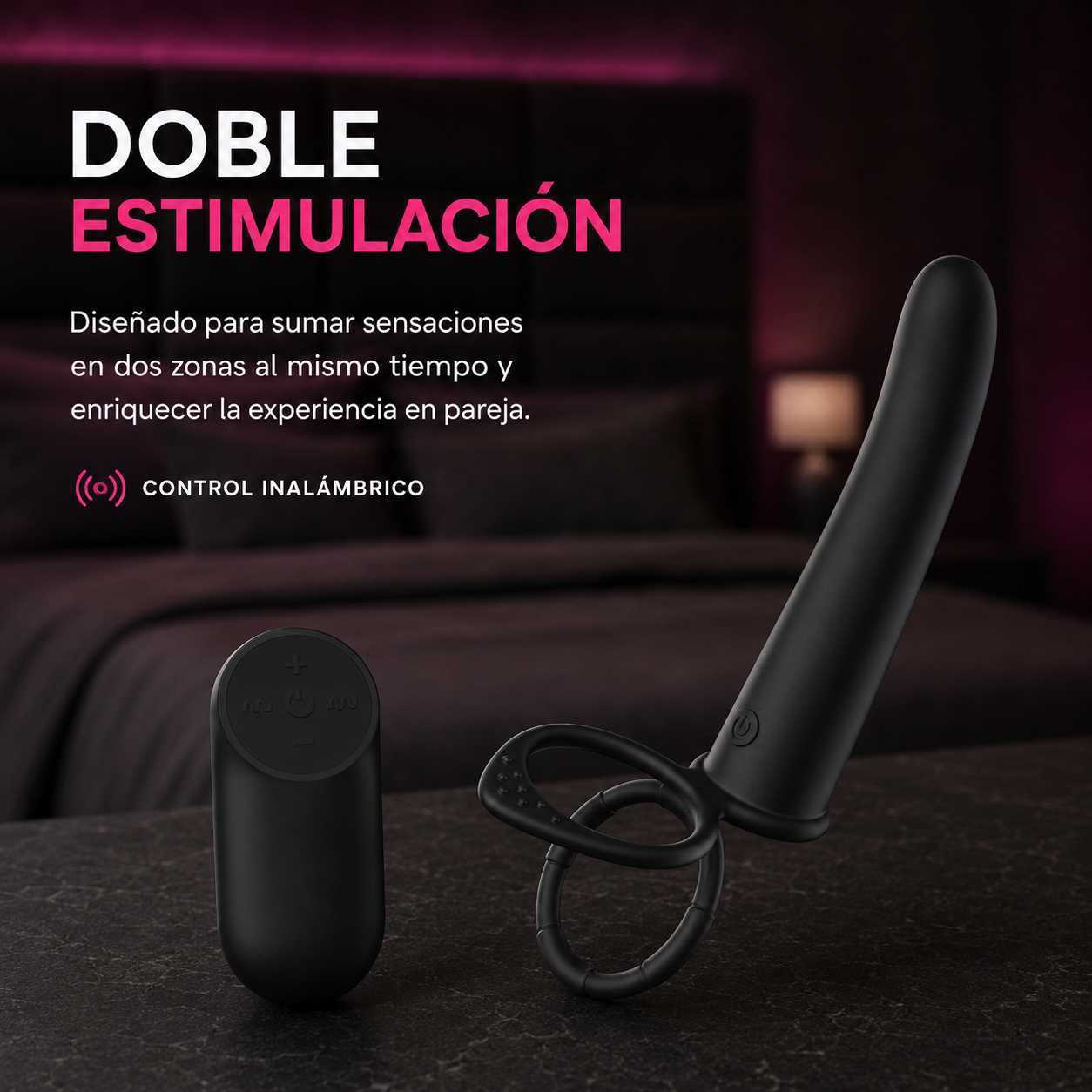Passion Play Anillo para Doble Penetración con Control Inalámbrico - USB