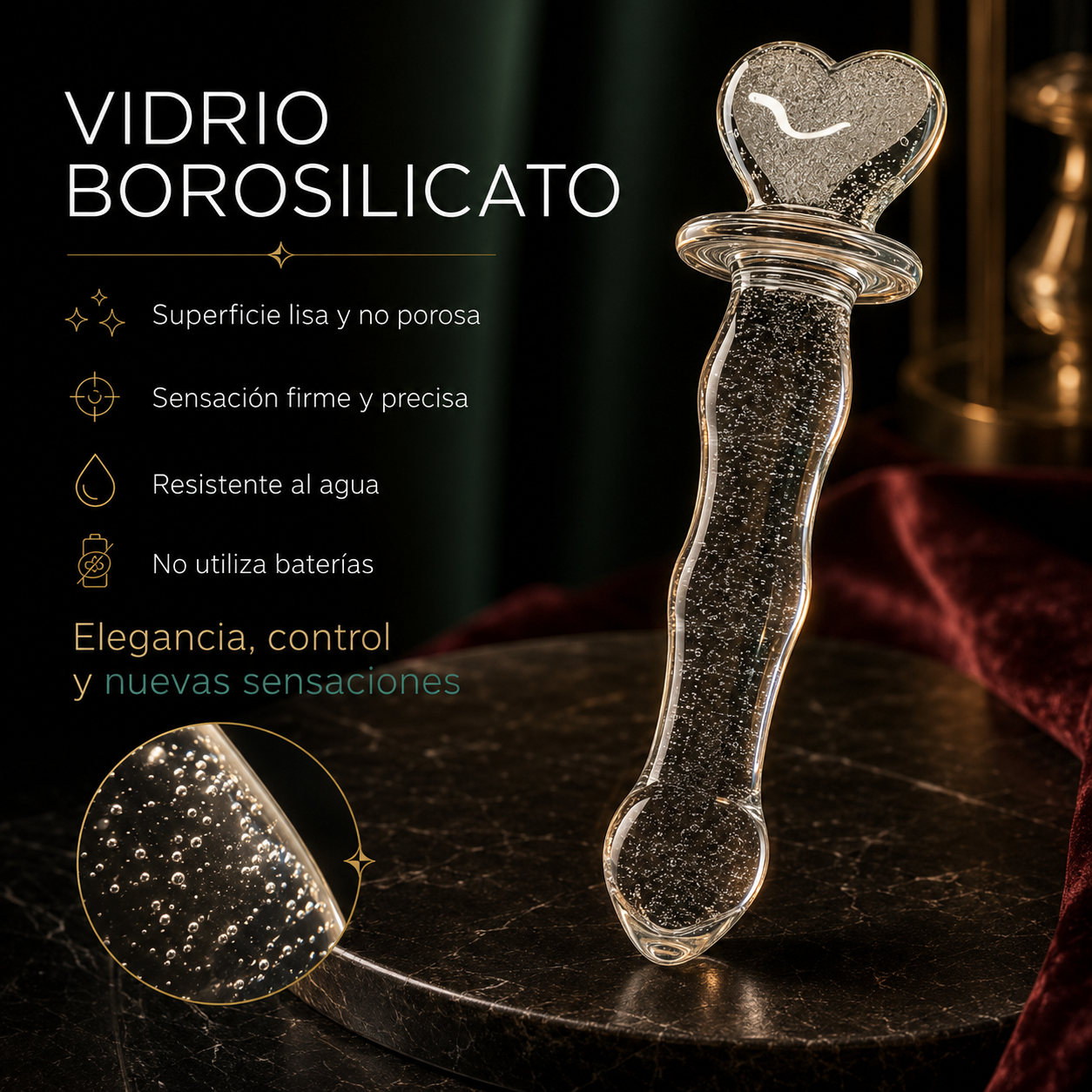 Glass Phantom Heart – Juguete de vidrio que brilla en la oscuridad