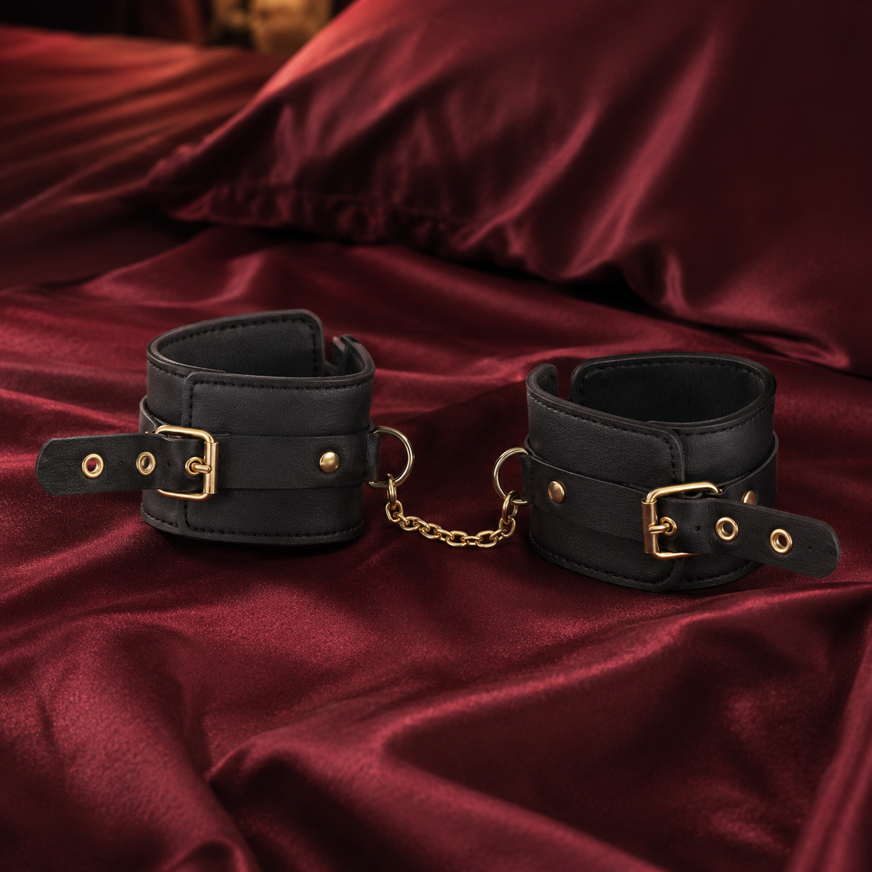 Tobilleras Luxury de Ecocuero con Cadena
