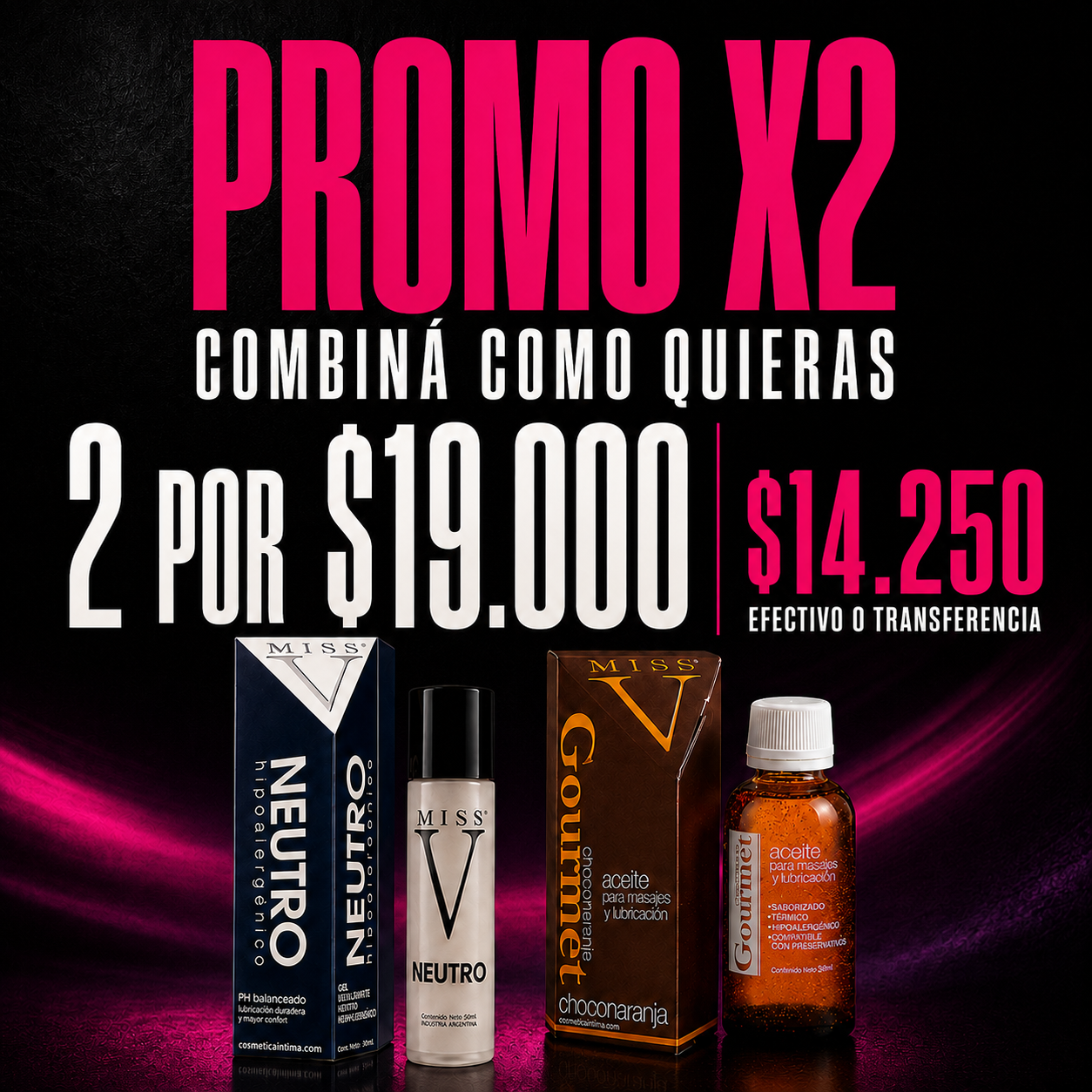 Promo x2 Miss V 💗 Elegí, combiná y aprovechá