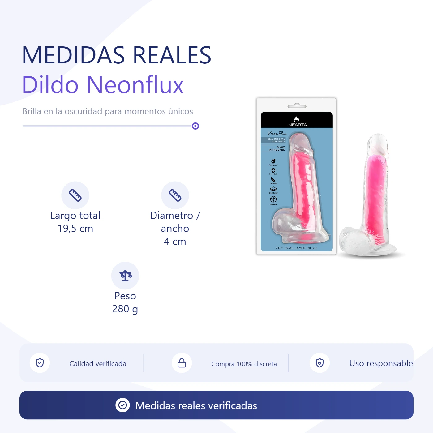 Dildo NeonFlux Pink 15cm x 4cm
