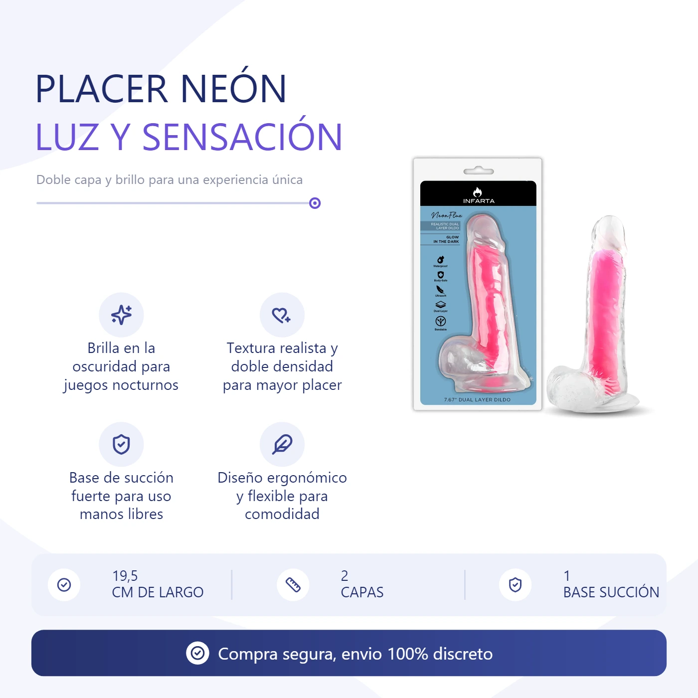 Dildo NeonFlux Pink 15cm x 4cm