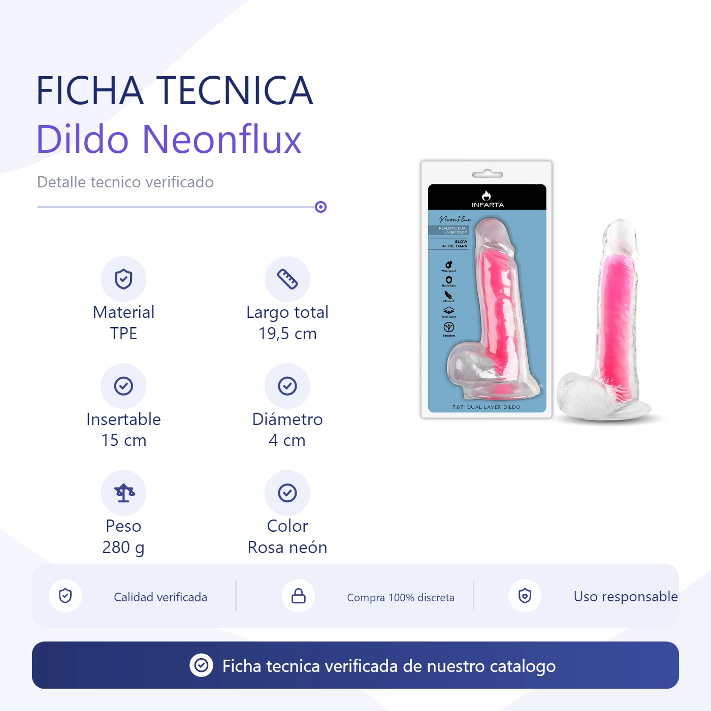 Dildo NeonFlux Pink 15cm x 4cm