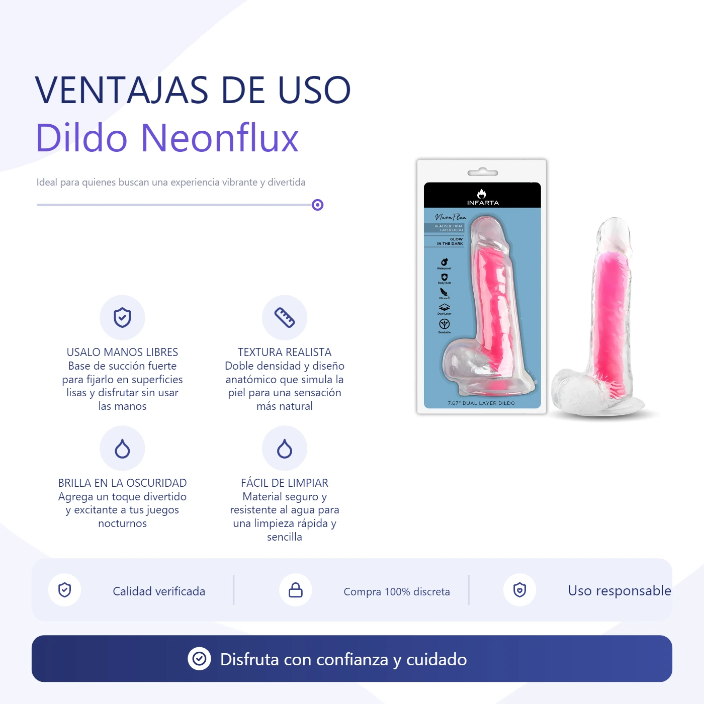 Dildo NeonFlux Pink 15cm x 4cm