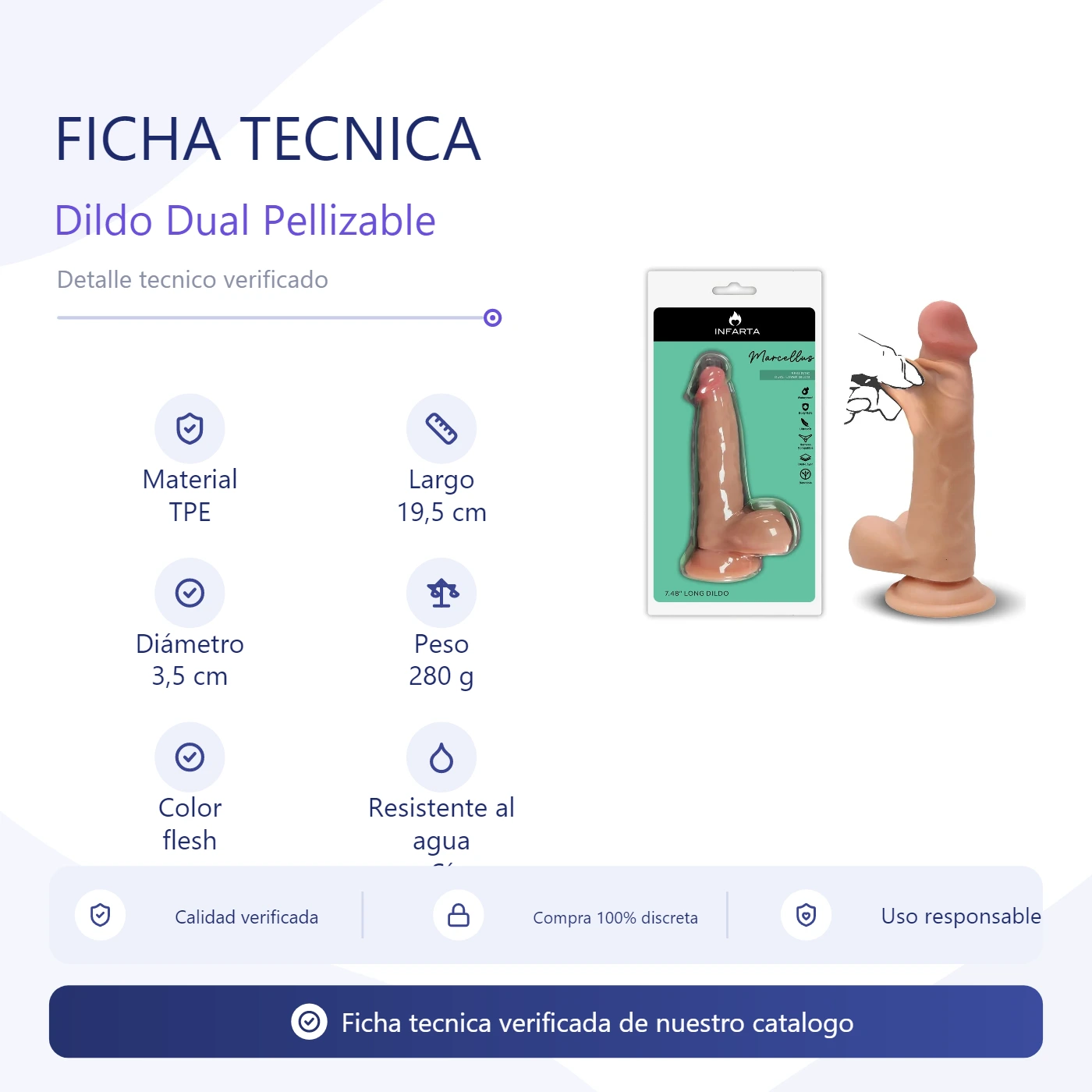 Dildo Pellizcable Marcellus 14,5cm x 3.6cm