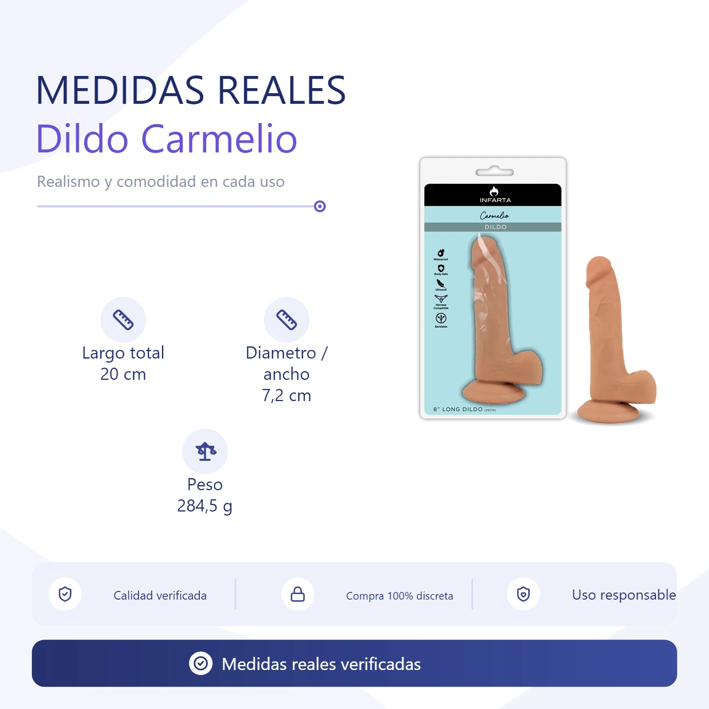 Dildo con sopapa Carmelio 15cm x 4cm