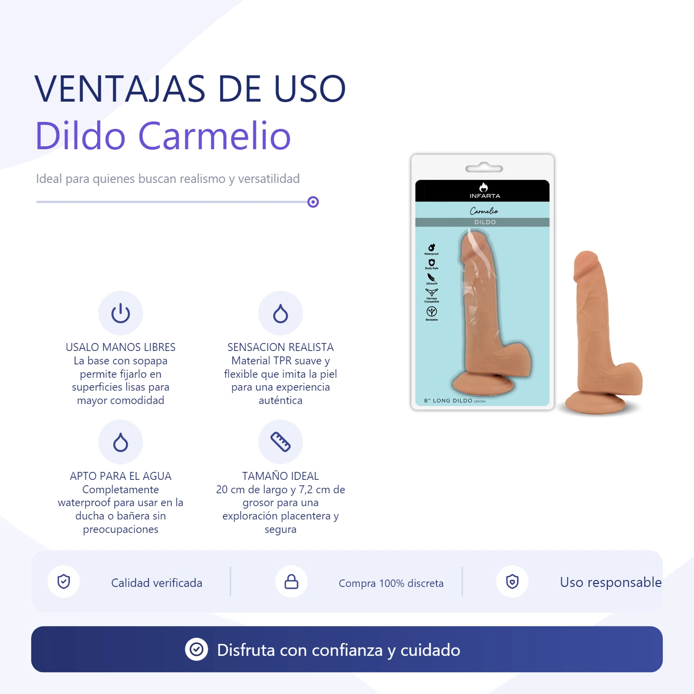 Dildo con sopapa Carmelio 15cm x 4cm