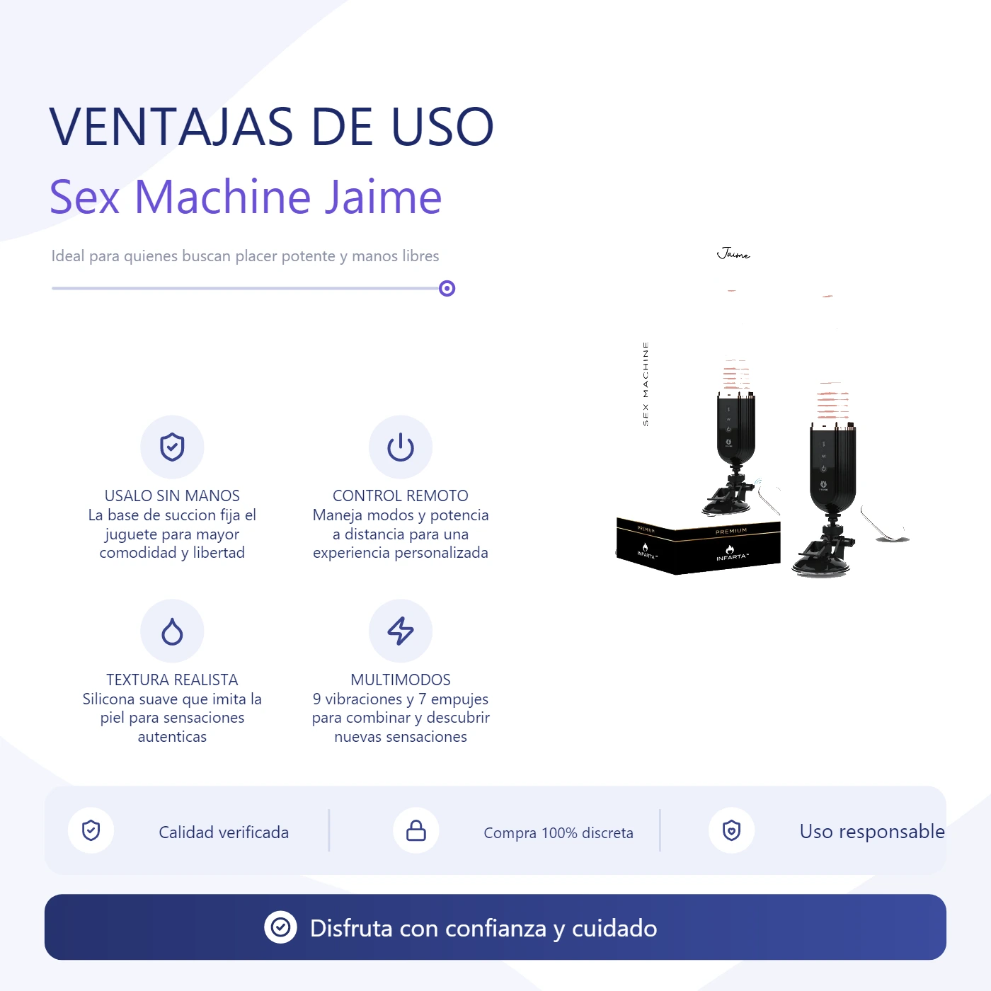 Sex Machine Jaime – Silicona Premium con Control Remoto