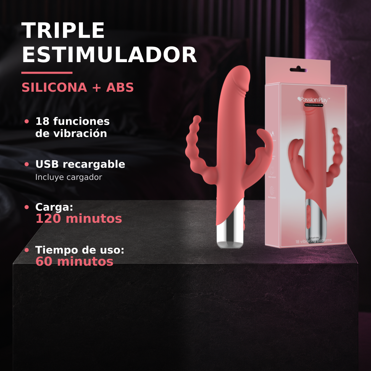 Gyrating and vibrating Rabbit - Triple estimulación USB