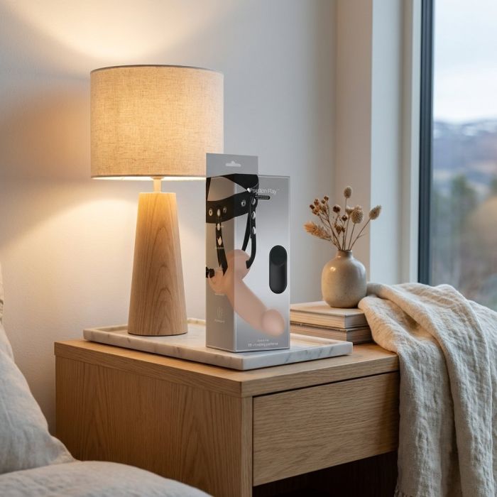 Arnés con Dildo Liso Vibración y Control Remoto – 16 x 4